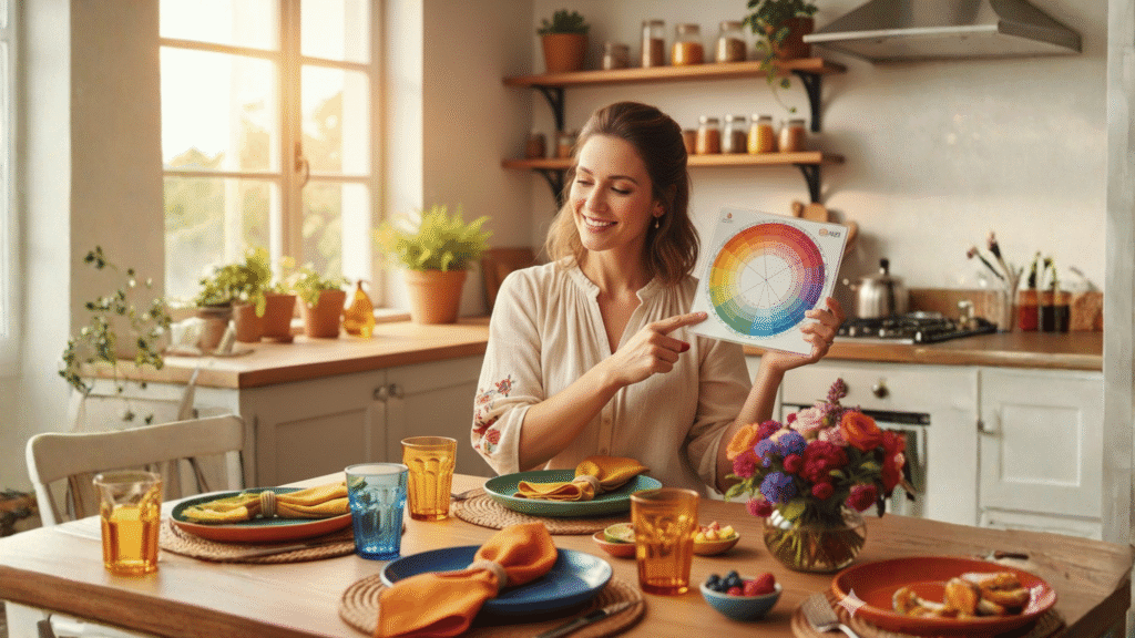 como usar o circulo cromatico na mesa posta