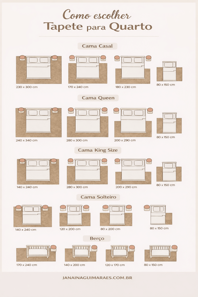 como escolher tapete para quarto e sala