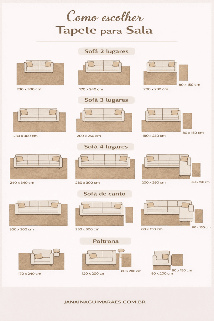 como escolher tapete para quarto e sala